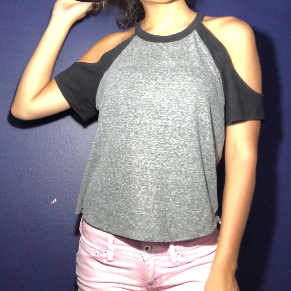 Shoulder Cutout Baseball Tee